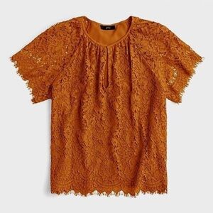J. Crew Women's Lace Blouse - Burnt Orange